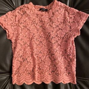 Lace shirt crop top💕